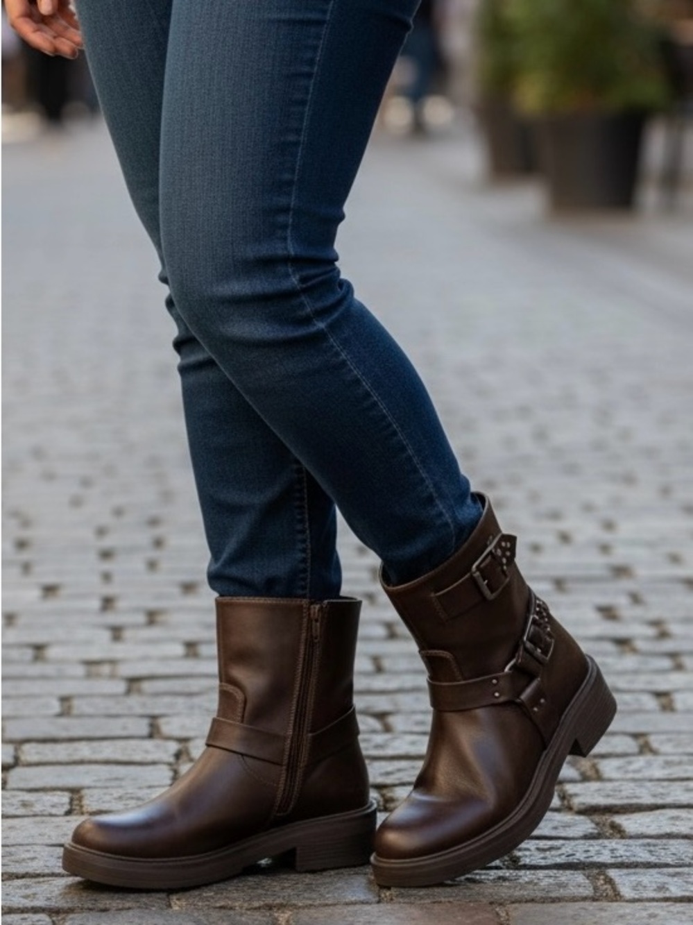 Kohl's Women's Dark Brown Buckle Combat Boots NWOT
